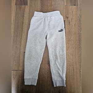 Puma Boys Grey Jogger Pants Size 6 Athletic Casual Comfort